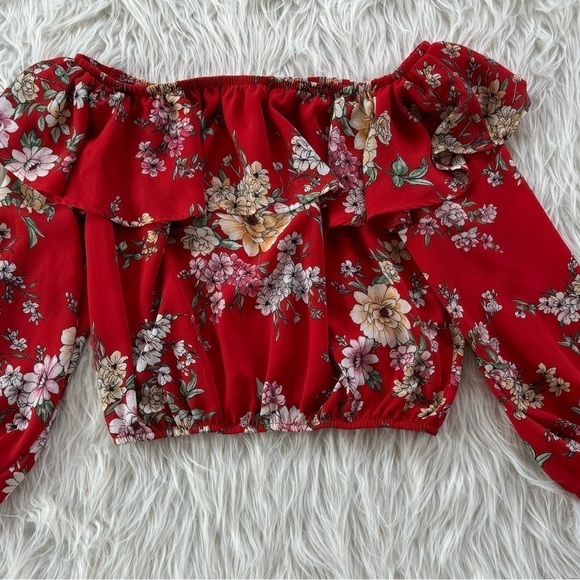 Women’s Penelope Red Long Sleeve Blouse size Large - Picture 3 of 5